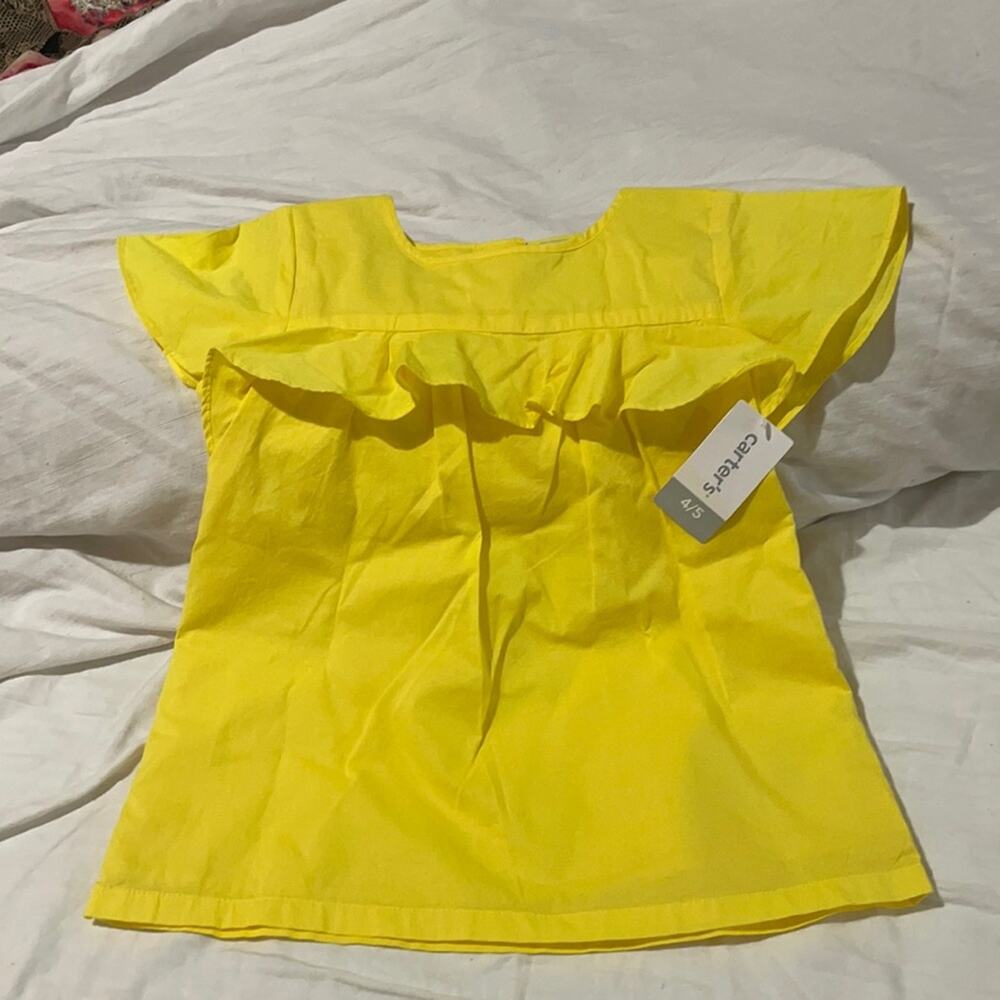 Carters 4/5 lemon yellow 💯 cotton lined blouse NWT perfect